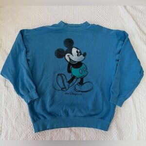 Disney World WDW Crewneck Sweatshirt Mickey Women’s Sz Medium Blue Crewneck